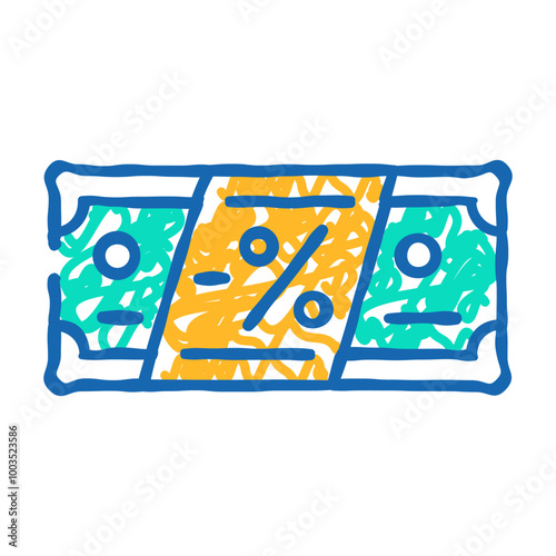 money discount doodle icon sketch vector. money discount sign. isolated symbol illustration