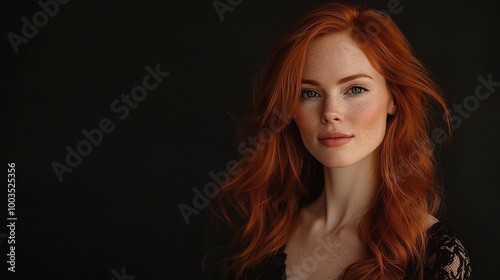 Portrait of a Woman with Vibrant Red Hair