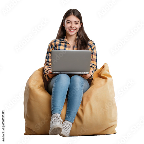 person with laptop, girl with laptop