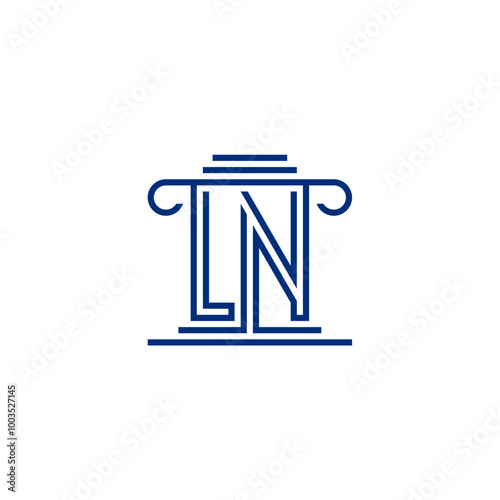 logo design vector letter LN minimalist attorney and law