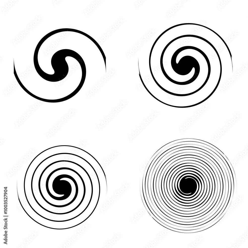 illustration of a black spiral element illustration of a black spiral element