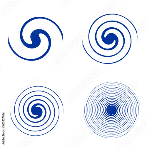 illustration of a blue spiral element