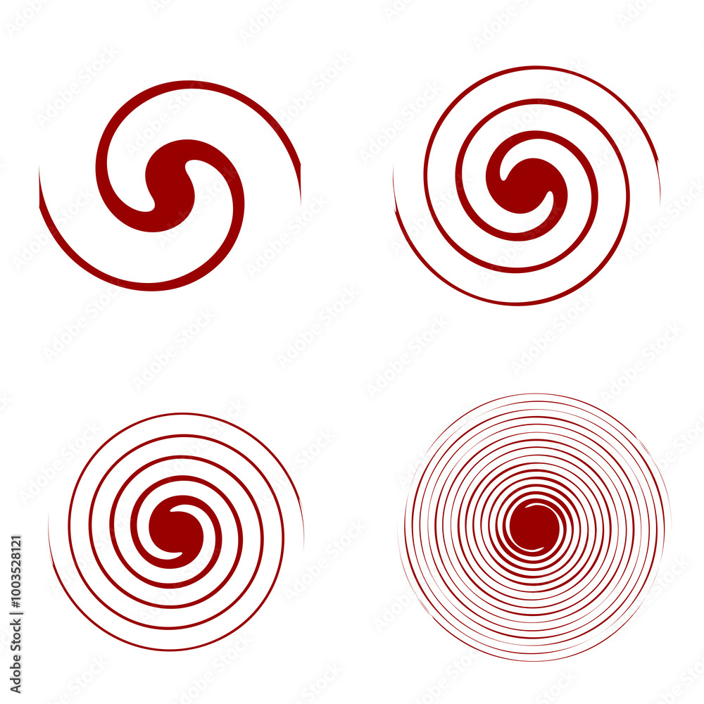 illustration of a red spiral element on transparent background illustration of a red spiral element on transparent background