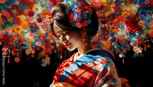 着物の女性イラスト