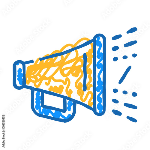 megaphone accessory for advertising doodle icon sketch vector. megaphone accessory for advertising sign. isolated symbol illustration