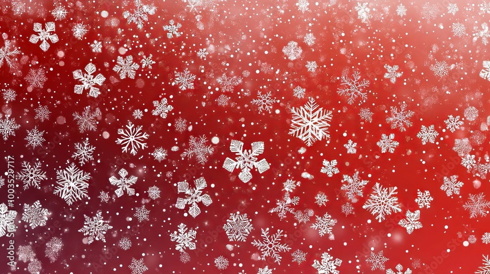 Festive christmas illustration featuring delicate snowflakes on a red gradient background Festive christmas illustration featuring delicate snowflakes on a red gradient background