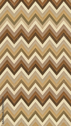 Repeating chevron pattern in muted earth tones on a light brown background wallpaper 