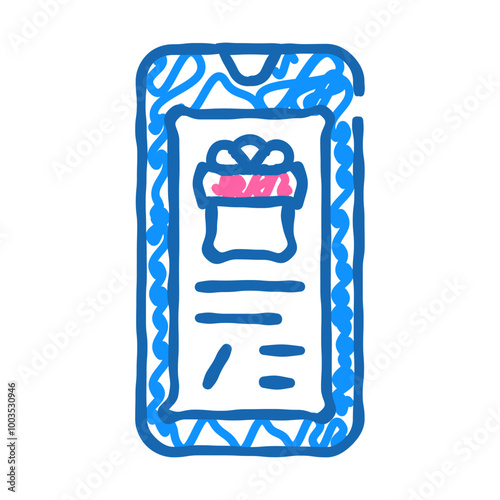 newsletter in messenger doodle icon sketch vector. newsletter in messenger sign. isolated symbol illustration