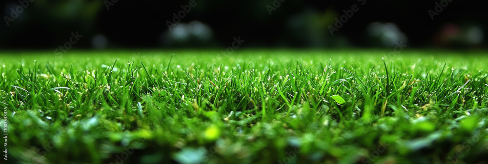 Close-up view of lush green grass.