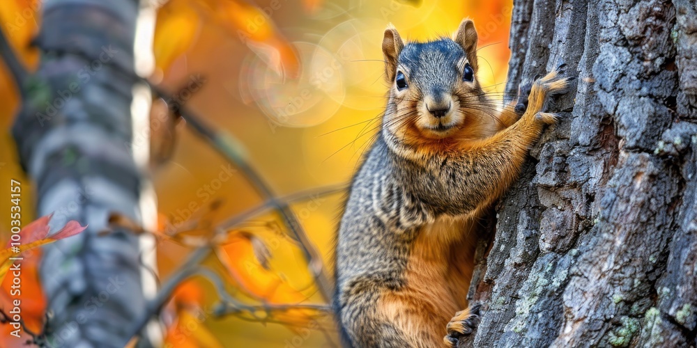 Fox Squirrel, commonly referred to as Bryant's Fox Squirrel, resting on a tree.
