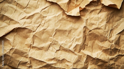 Crunchy Texture of Crumpled Brown Paper