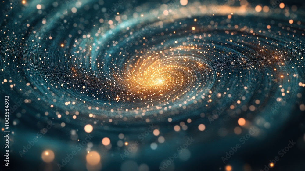Abstract Cosmic Spiral with Glowing Lights Abstract Cosmic Spiral with Glowing Lights