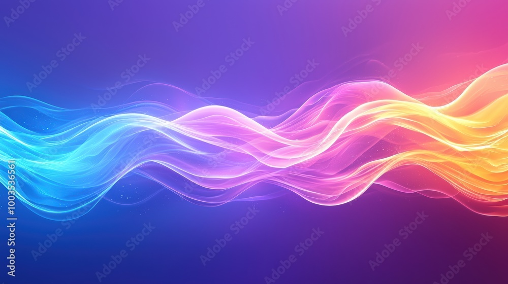Naklejka premium Colorful wave abstract design on a gradient background.