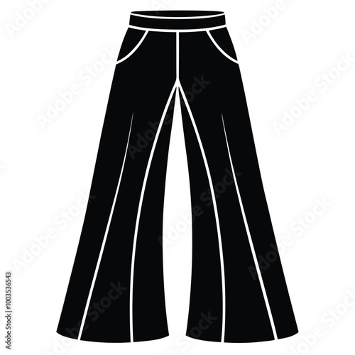 leg pant silhouette vector art white background.