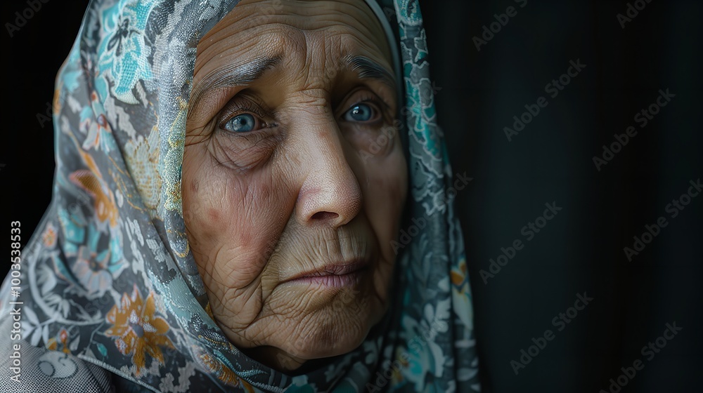 Portrait of a Happy Elderly Woman in a Headscarf for Cancer Awareness
Portrait of a Happy Elderly Woman in a Headscarf for Cancer Awareness