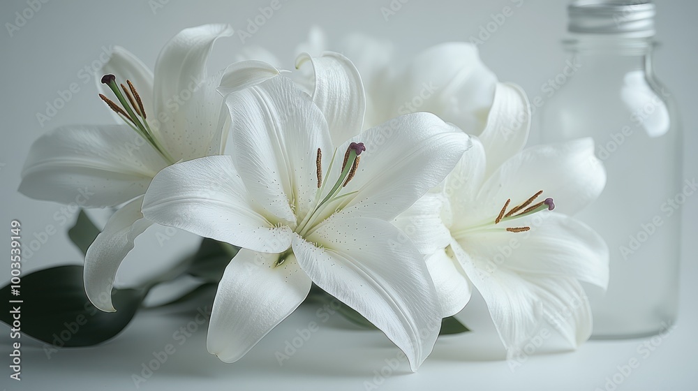 Fototapeta premium White Lilies Still Life