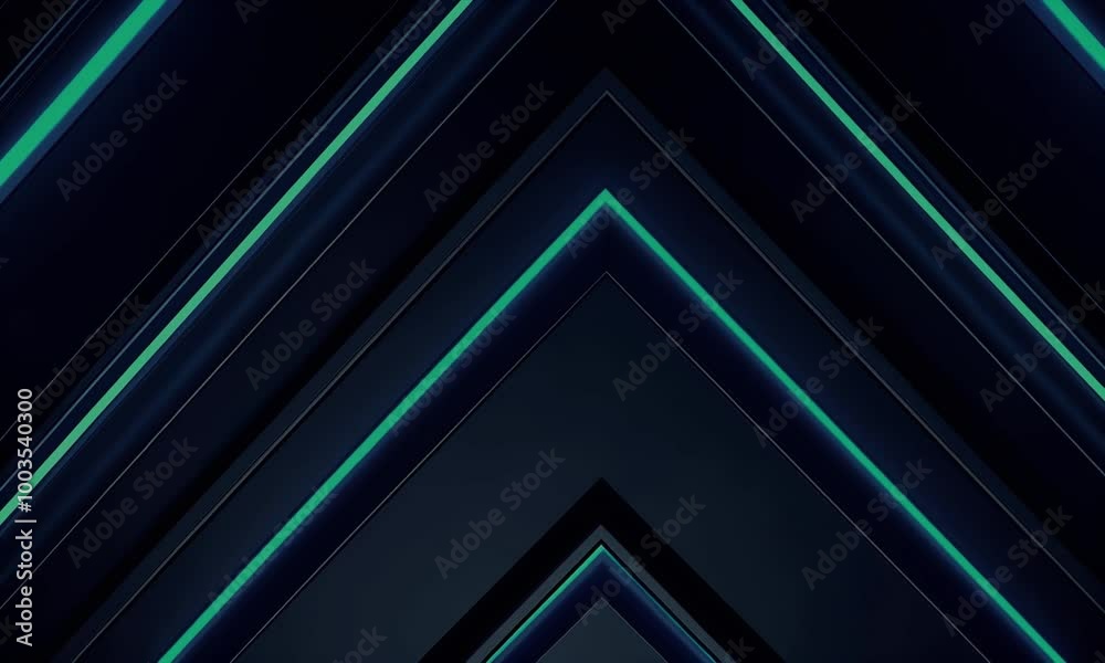 Neon green arrows moving upward on a dark, futuristic background. Glowing geometric shapes and lines create a dynamic, tech-inspired animation for presentations or intros.