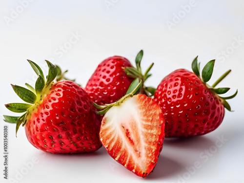 strawberries on white background