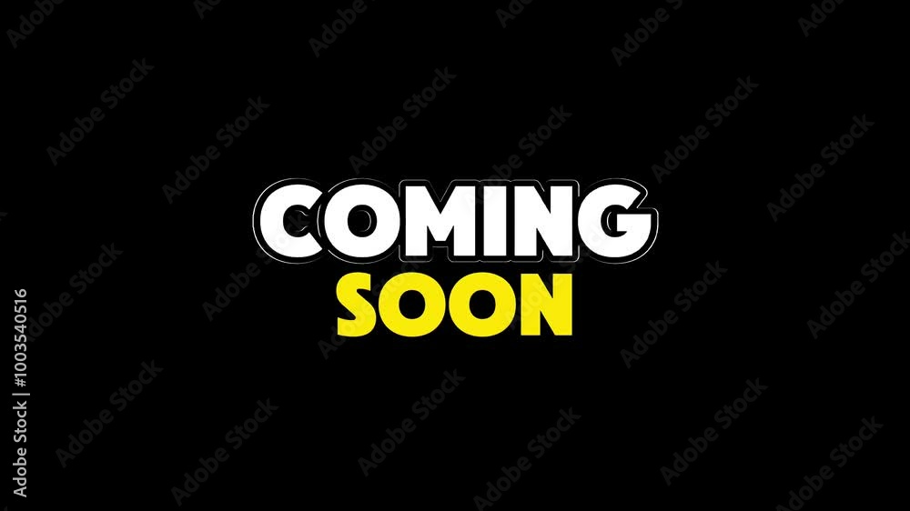 Coming Soon motion text animation. 4k footage  video project