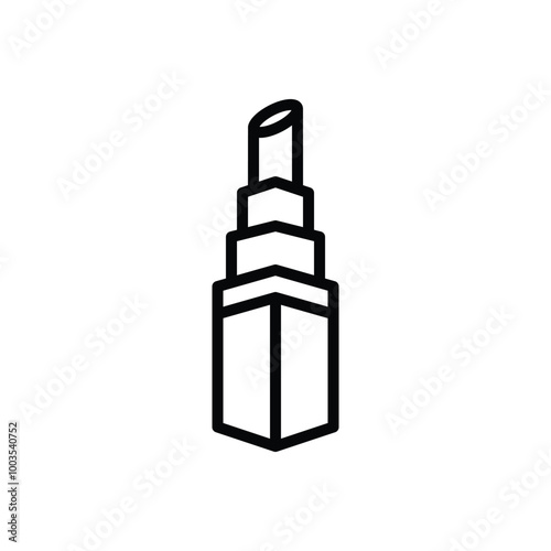Black line icon for lipstick 