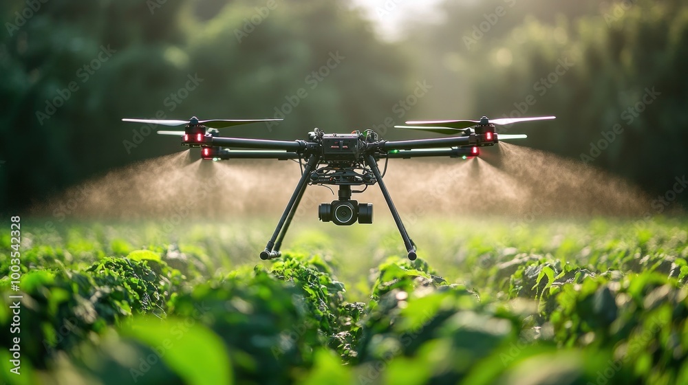 Cutting-edge drone technology enhances eco-friendly farming by spraying organic compounds Cutting-edge drone technology enhances eco-friendly farming by spraying organic compounds