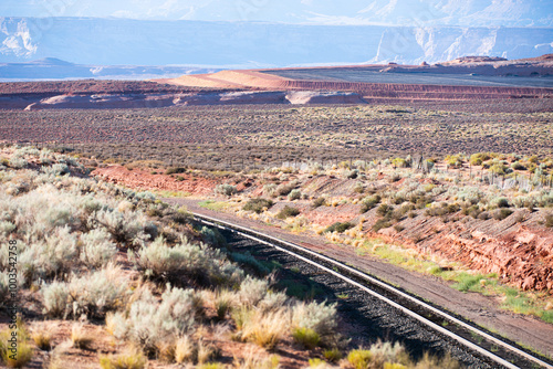Desert way, Road on Death Valley. Canyon on the border of Nevada and Arizona. Desert mountain in National Park.