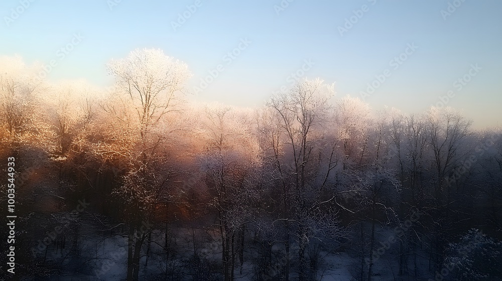 Frosty winter morning with snow-covered trees illuminated by gentle sunlight, creating a calm and quiet atmosphere. A serene winter landscape showcasing the natural beauty of the season Frosty winter morning with snow-covered trees illuminated by gentle sunlight, creating a calm and quiet atmosphere. A serene winter landscape showcasing the natural beauty of the season