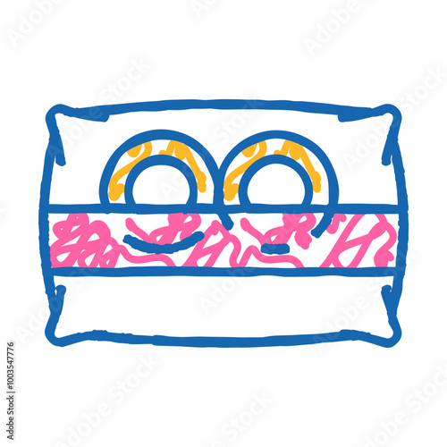 ring cushion doodle icon sketch vector. ring cushion sign. isolated symbol illustration