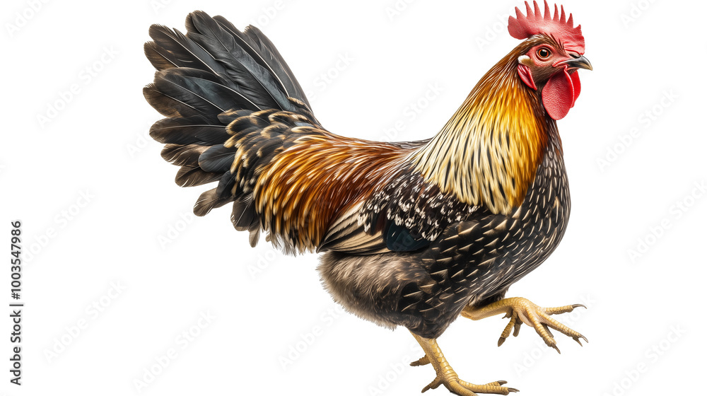 Fototapeta premium Indian Country Chicken Collection - Various Poses on Transparent Background