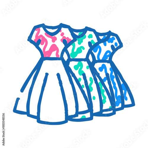 bridesmaid dress doodle icon sketch vector. bridesmaid dress sign. isolated symbol illustration