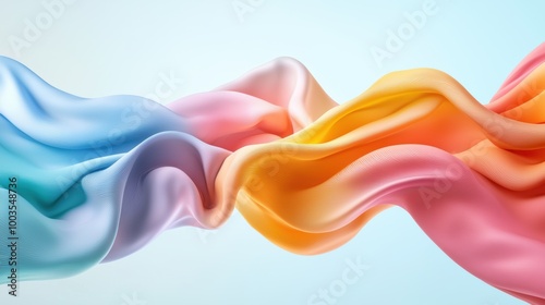 Elegant Flow of Colorful Silk Fabric in Motion