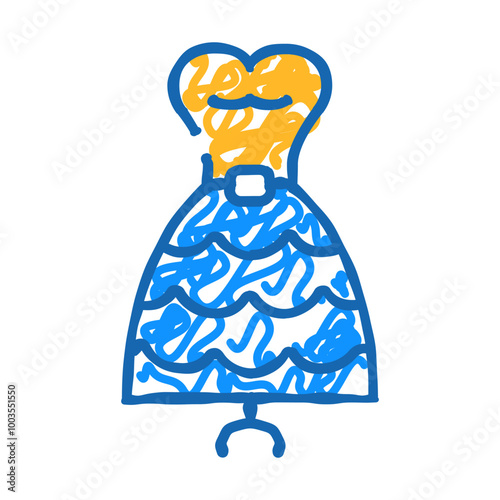 dress garment bridal shop doodle icon sketch vector. dress garment bridal shop sign. isolated symbol illustration