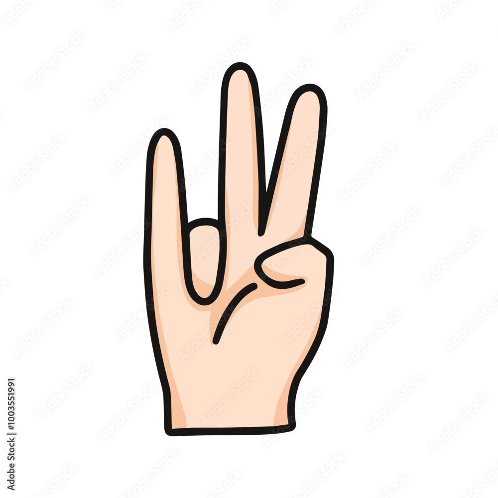 vector illustration of deaf sign language show number seven, isolated on white background vector illustration of deaf sign language show number seven, isolated on white background