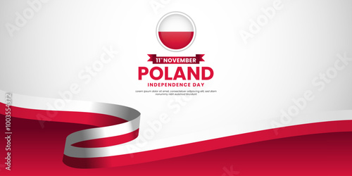 Poland Independence Day November 11th Celebration Background Design with blank space area for text