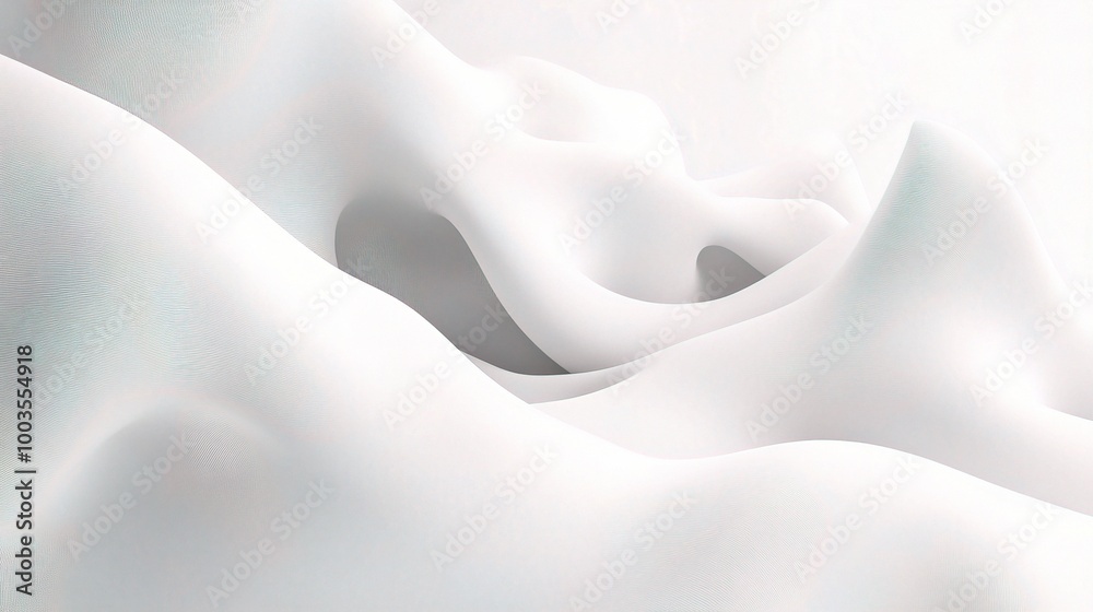 Obraz premium Abstract White Waves in Soft Curves and Textures