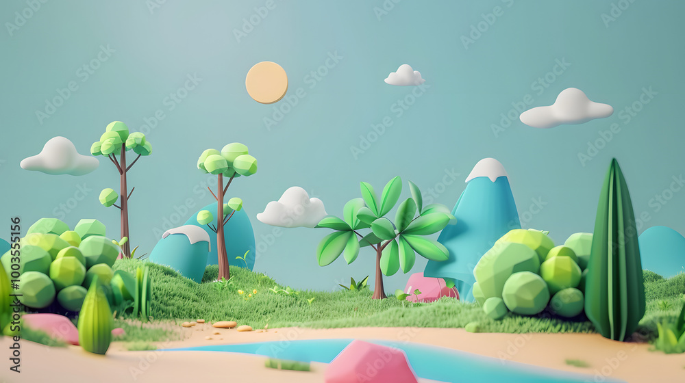 Naklejka premium Motion Path Icon Animation Design 3D