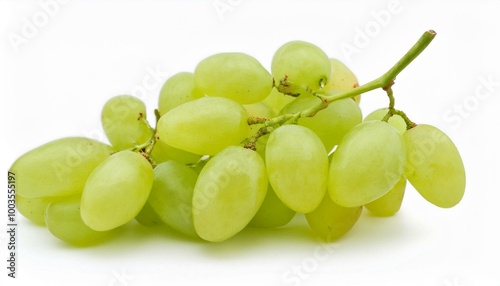 Ripe juicy sweet green grapes bunch isolated on white background 