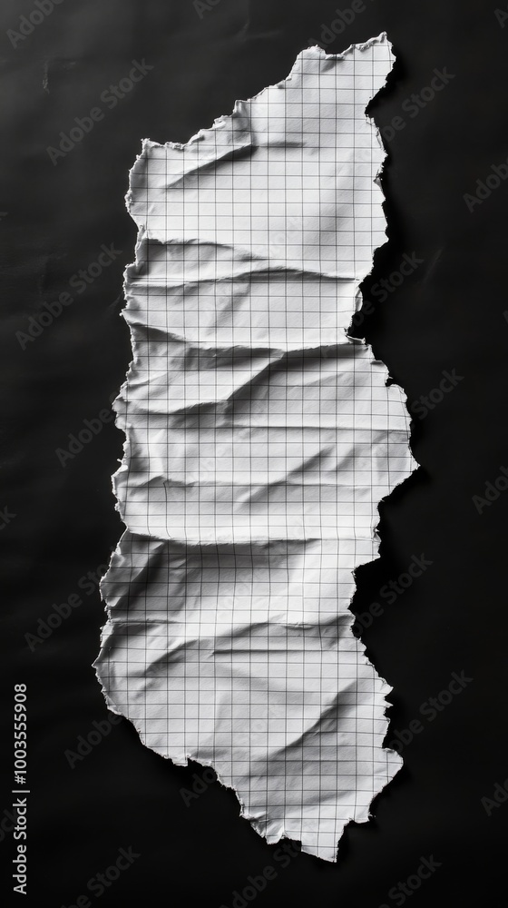 Ripped grid paper on dark background, abstract Ripped grid paper on dark background, abstract
