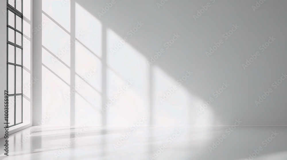 Bright Minimalist Room with Soft Shadows Bright Minimalist Room with Soft Shadows
