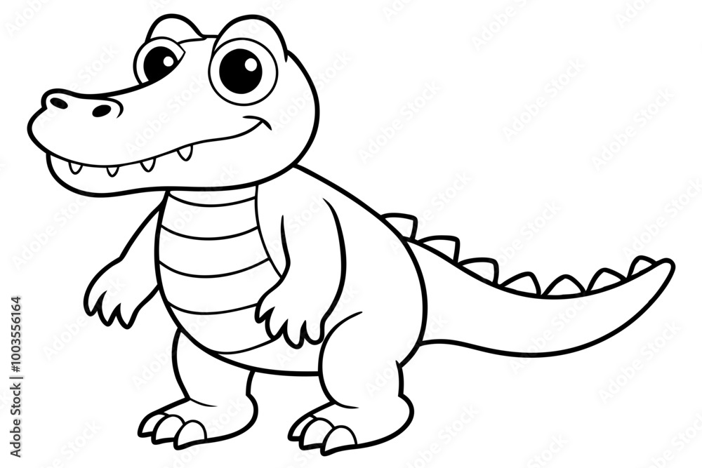 illustration of cute crocodile cartoon