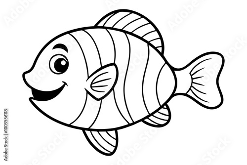 colorful coral fish with happy smile vector clip