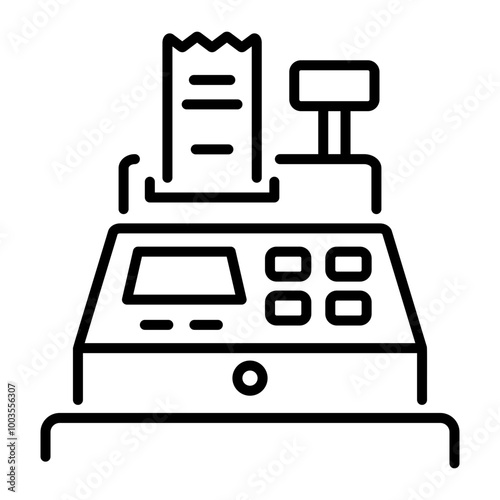 A line icon of cash register 