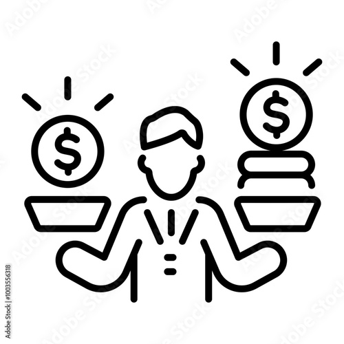 Price comparison icon in linear style