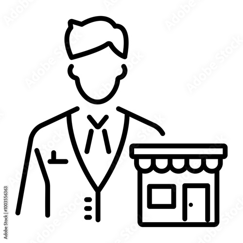 Store manager icon in line style
