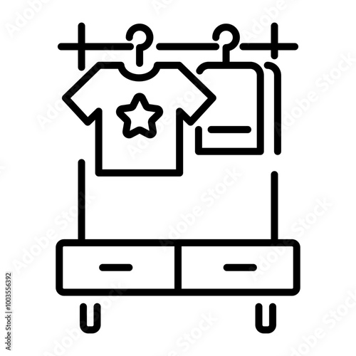 Clothes rack icon in linear style