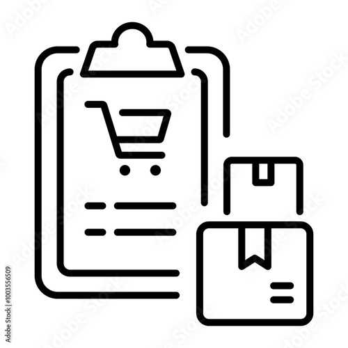 Purchase order icon in linear style