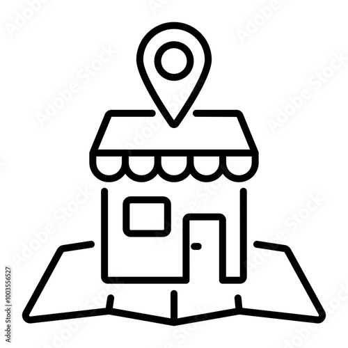 Local shop icon in line style