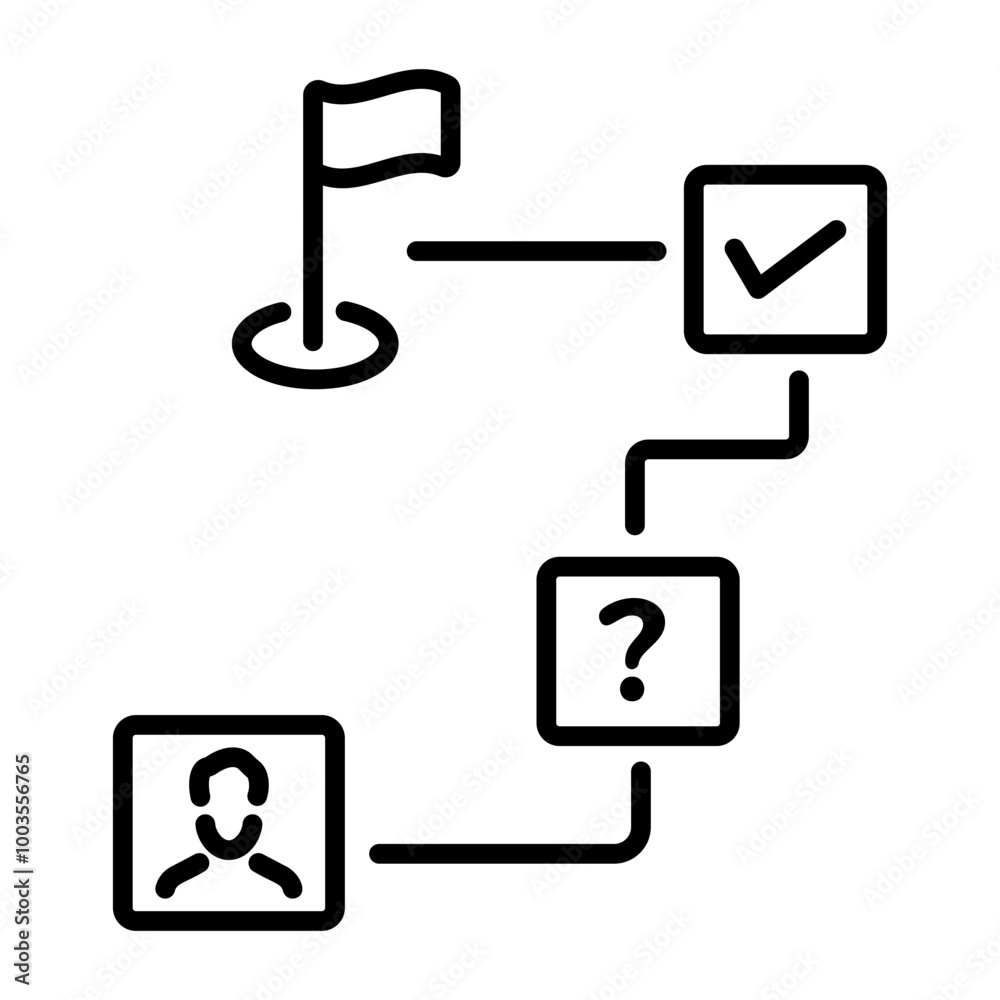 A linear icon of progress tracker A linear icon of progress tracker