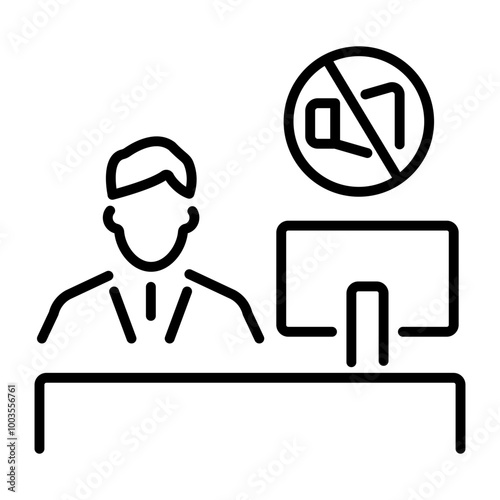 Avoid distraction icon in line style 
