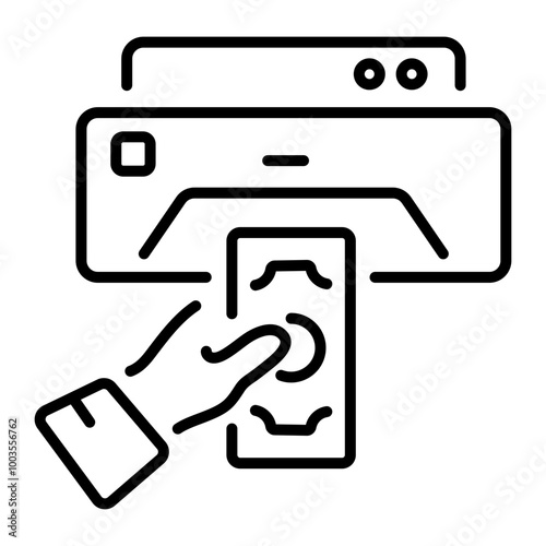 A line icon of counterfeit detector